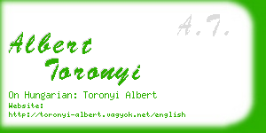 albert toronyi business card